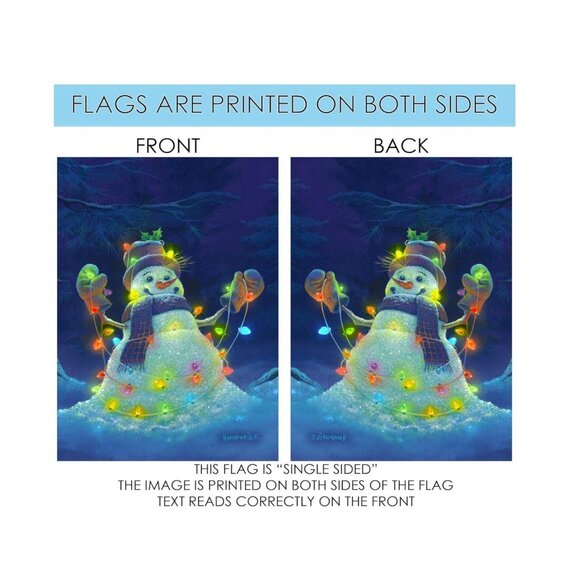 Toland Home Garden Snowman Glowman Christmas Winter Decorative Flag 28”x 40” - Picture 4 of 7